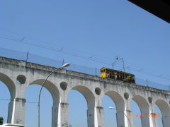 
Tram No 11 at Arcas de Lapa, Santa Teresa tramway, Rio de Janeiro, September 2008